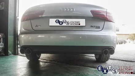 아우디 A6 3.0 TDI 콰트로 퍼포먼스 듀얼배기 / JSR 원형듀얼 블랙크롬팁 - 성남 분당 용인 배기튜닝샵 익서스팩토리 / 용인 처인구