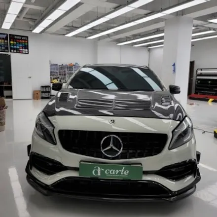 벤츠 A클래스 A45 AMG 고광택 산로마 그린컬러로 전체랩핑 하기! / 김포시 마산동