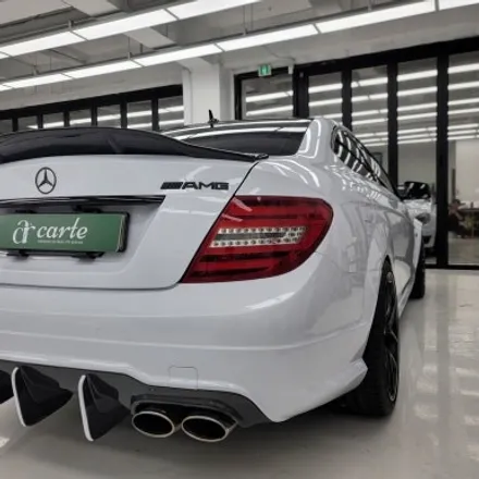 벤츠 W204 C63 AMG쿠페 화이트랩핑 크롬딜리트와 카본파츠장착및 PPF시공 / 김포시 마산동