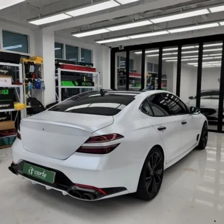 제네시스 G70 무광 사틴 메탈 화이트 랩핑 반듯하게 시공하기! / 김포시 마산동