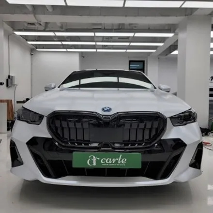 BMW 530E 무광, 사틴펄화이트 랩핑 단정하게 시공기 / 김포시 마산동