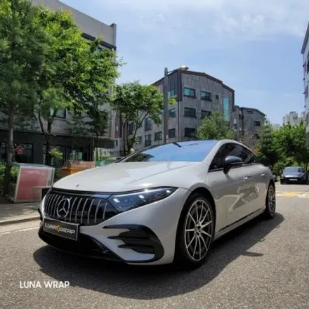 벤츠 EQS450 비닐프로그 브라이트 그레이 전체랩핑 및 전체 크롬딜리트 시공기[김포랩핑] / 김포 김포한강7로