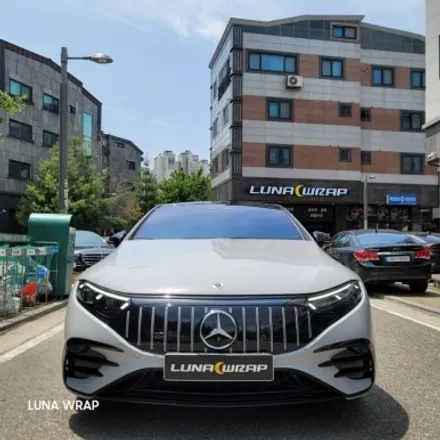 벤츠 EQS450 비닐프로그 브라이트 그레이 전체랩핑 및 전체 크롬딜리트 시공기[김포랩핑] / 김포 김포한강7로