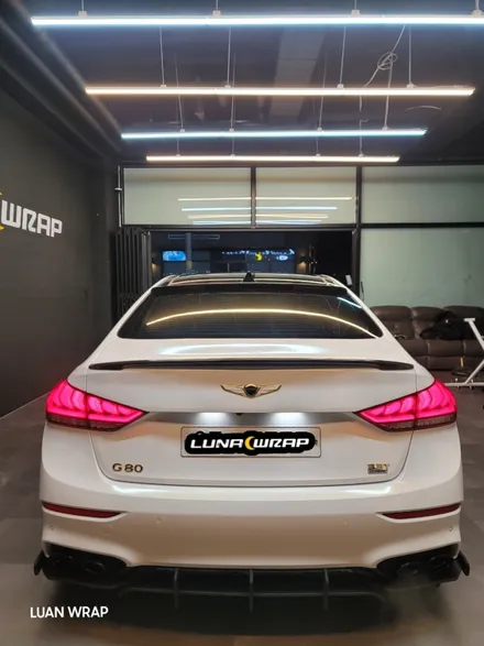 제네시스 G80 스포츠 3M 화이트 골드 스파클 전체랩핑 시공기 / 김포 김포한강7로