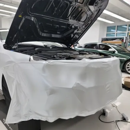 BMW 530E 무광, 사틴펄화이트 랩핑 단정하게 시공기 / 김포시 마산동