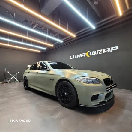 BMW 520D 에이버리 사틴 카키 그린 전체 랩핑, 크롬 딜리트 시공기! / 김포 김포한강7로