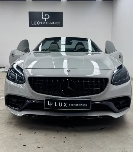 청라랩핑샵 벤츠 SLC43 AMG 포르쉐크레용 풀랩 및 실내 카본 랩핑 부분 크롬딜리트 시공 - 럭스 퍼포먼스 / 인천 서구