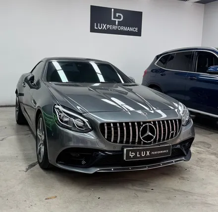 청라랩핑샵 벤츠 SLC43 AMG 포르쉐크레용 풀랩 및 실내 카본 랩핑 부분 크롬딜리트 시공 - 럭스 퍼포먼스 / 인천 서구