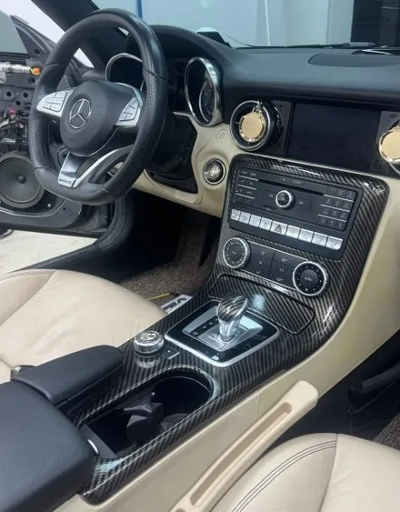 청라랩핑샵 벤츠 SLC43 AMG 포르쉐크레용 풀랩 및 실내 카본 랩핑 부분 크롬딜리트 시공 - 럭스 퍼포먼스 / 인천 서구