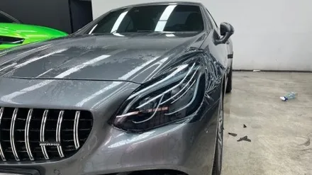청라랩핑샵 벤츠 SLC43 AMG 포르쉐크레용 풀랩 및 실내 카본 랩핑 부분 크롬딜리트 시공 - 럭스 퍼포먼스 / 인천 서구