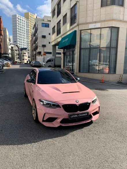 BMW M2 비닐 프로그 루즈 핑크 전체랩핑 시공기 중랑구랩핑 / 서울 중랑구