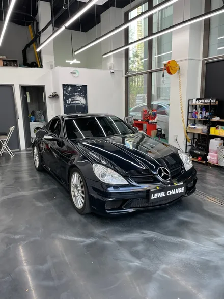 [구리랩핑] 벤츠 SLK 55AMG 비닐 프로그 글리터 블랙 블루 전체랩핑 / 서울 중랑구