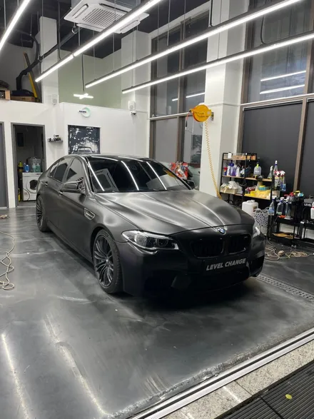 구리랩핑 bmw f10 5시리즈 에이버리 사틴 블랙 보험랩핑 / 서울 중랑구