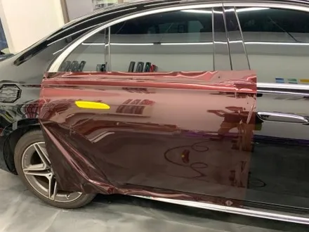 벤츠 S 클래스 오토 벨벳 글로스 블랙 로즈 메탈릭 전체랩핑 중랑구랩핑 / 서울 중랑구