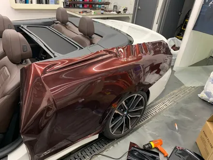 BMW 420i 컨버터블 오토 벨벳 블랙 로즈 전체랩핑 중랑구랩핑 / 서울 중랑구