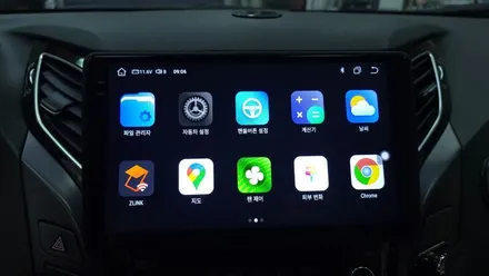 2014 i40 순정 블루링크 내비게이션 탈거후  켈란 안드로이드올인원 i6000 9인치 순정앰프 공조기 후방카메라 안드로이드오토 카플레이 연동 설치
