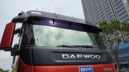 타타대우 프리마 애니가드 AP80R 반반사 썬팅 재시공 덤프트럭 기존 막썬팅 제거
