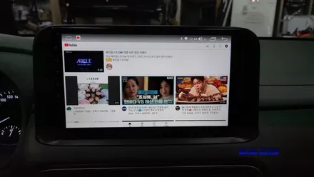 현대 코나 2019 순정오디오 탈거 후 모터스밸류 안드로이드 올인원 10인치 / 후방카메라 / 룸미러하이패스 설치 , 시공 by 용인 블루존