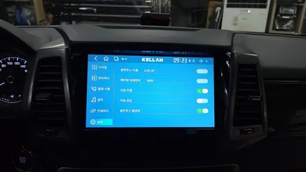 G4 렉스턴 스포츠 칸 순정오디오 -> 켈란 안드로이드 올인원 10.1인치 장착 및 후방카메라 설치 , 시공 by 용인 블루존