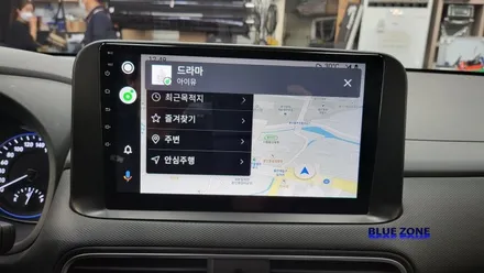 현대 코나 2019 순정오디오 탈거 후 모터스밸류 안드로이드 올인원 10인치 / 후방카메라 / 룸미러하이패스 설치 , 시공 by 용인 블루존