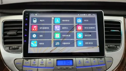 2008 제네시스 BH 아이나비3D 카인원 안드로이드올인원 설치 공조기 및 핸들리모컨 전방후방카메라연동 순정모니터 탈거후 장착 DIS1