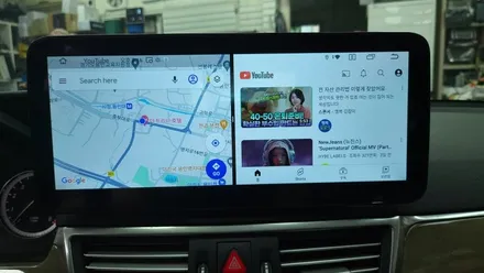 벤츠 E클래스 W212 안드로이드올인원 카플레이 안드로이드오토 설치 W213 블랙박스 보조배터리 전장작업
