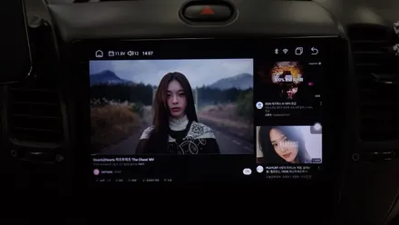K3 켈란 안드로이드올인원 설치 기존 상단 비석 내비게이션 매립 탈거후 장착