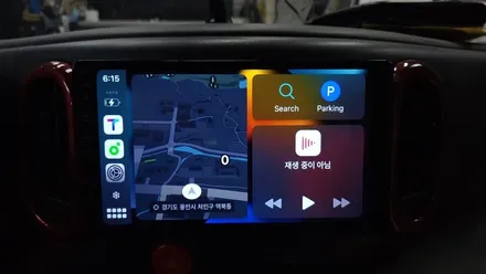 닛산 큐브 아이머큐리 순정내비 -> 카나로Q 안드로이드올인원 마감재 가공 설치 깔끔하게...안드로이드오토 카플레이 연동 , 시공 by 용인 블루존