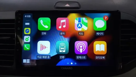 올뉴모닝 카나로Q 4+64GB 안드로이드올인원 및 AHD 후방카메라 설치하였습니다. 안드로이드오토 카플레이 , 시공 by 용인 블루존