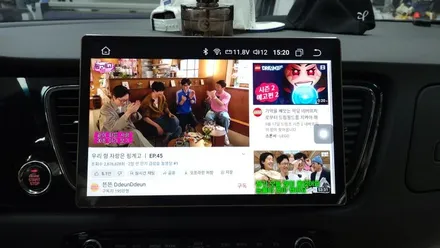올뉴 더뉴 카니발 2017 13.3인치 안드로이드올인원 설치 순정네비게이션 탈거 순정어라운드연동 안드로이드오토 카플레이 , 시공 by 용인 블루존