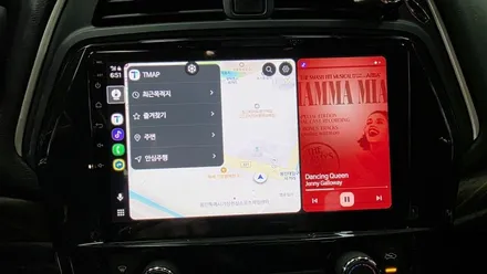 닛산 맥시마 순정내비백화현상 안드로이드올인원 10.1인치 설치 순정어라운드뷰 연동