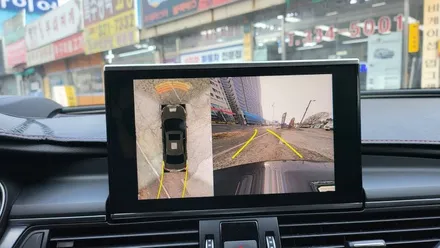 아우디 A7 기존에 설치된 알리 안드로이드 올인원에  3D 어라운드뷰 추가 설치, 시공 by 용인 블루존