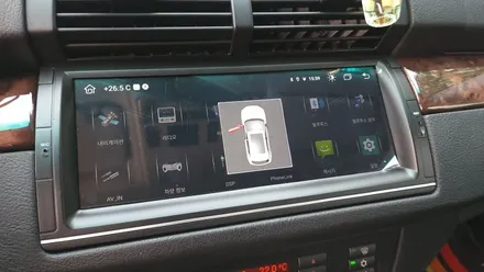 BMW X5 2005년 E53 안드로이드올인원 해외직구 제품 및 AHD후방카메라 설치 기존 DSP앰프 살려서 장착 + 라디오배선 연장 ~, 시공 by 용인 블루존