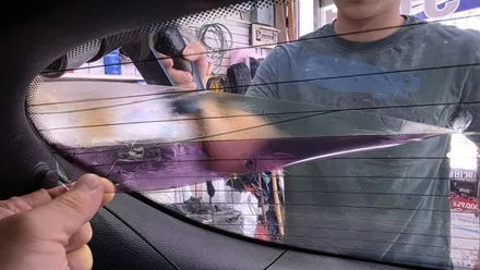 i40 올뉴카니발 열선 기포 뽀글이 버블썬팅 LF쏘나타 전면 흐려진 썬팅 재시공