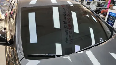 제네시스 G80 전면 애니가드 열차단 썬팅 시공