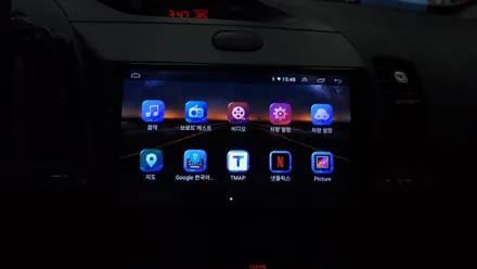 KIA K3 안드로이드올인원 스타트버튼 설치 아이나비 내비매립 탈거후~ 안드로이드오토 카플레이 , 시공 by 용인 블루존