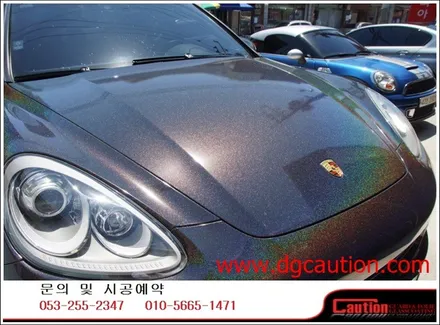 포르쉐카이엔디젤 전체랩핑 입니다.[대구랩핑][포르쉐랩핑][대구카스킨][유광블랙랩핑] / 대구 수성구 황금동