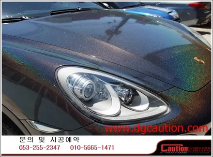 포르쉐카이엔디젤 전체랩핑 입니다.[대구랩핑][포르쉐랩핑][대구카스킨][유광블랙랩핑] / 대구 수성구 황금동