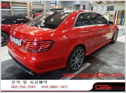 대구벤츠 E63AMG 전체유광레드랩핑입니다.[대구랩핑][벤츠랩핑][대구PPF][대구자동차랩핑] / 대구 수성구 황금동