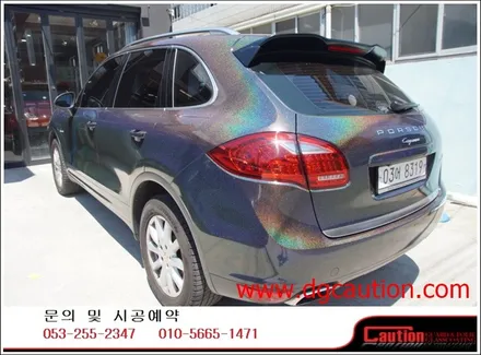 포르쉐카이엔디젤 전체랩핑 입니다.[대구랩핑][포르쉐랩핑][대구카스킨][유광블랙랩핑] / 대구 수성구 황금동