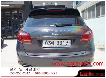 포르쉐카이엔디젤 전체랩핑 입니다.[대구랩핑][포르쉐랩핑][대구카스킨][유광블랙랩핑] / 대구 수성구 황금동