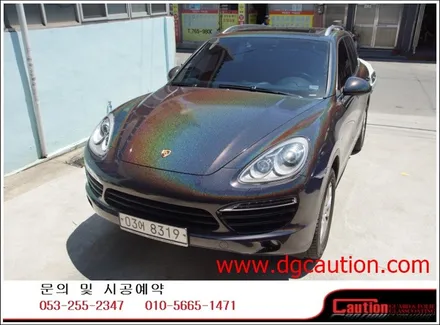 포르쉐카이엔디젤 전체랩핑 입니다.[대구랩핑][포르쉐랩핑][대구카스킨][유광블랙랩핑] / 대구 수성구 황금동