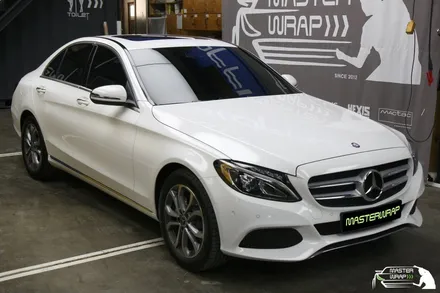 벤츠 C클래스 C200 블랙PPF 루프스킨 하이그로시 작업 / 수원 인계동