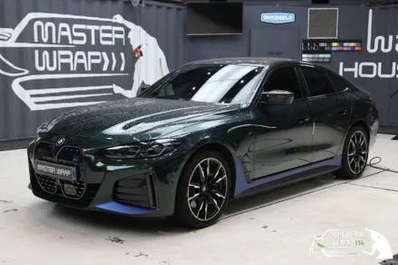BMW i4 산레모그린 하단 포인트 랩핑｜용인랩핑에서 감성 추가 / 수원 인계동