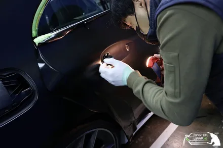 수원랩핑 벤츠 cls 53 amg 전체 사틴블랙 랩핑으로 카리스마 살리기 / 수원 인계동