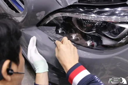 벤츠 cls클래스 cls350d 락 그레이 전체 차량랩핑 시공 / 수원 인계동