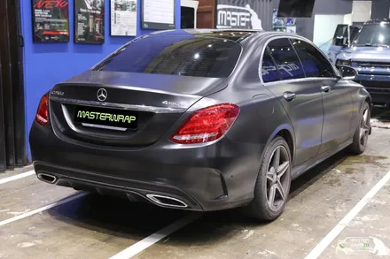 수원랩핑 벤츠 c클래스 c200d 리어휀다 사틴블랙 래핑 / 수원 인계동
