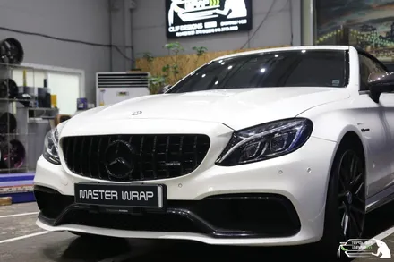 【수원랩핑】 벤츠 C63 amg 그릴 세로줄 랩핑 / 수원 인계동