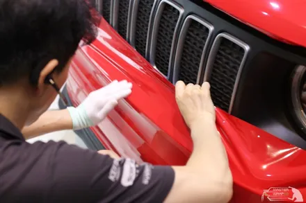 Jeep 레니게이드 자동차 전체랩핑, 카마인 레드로 색다른 변신 / 수원 인계동