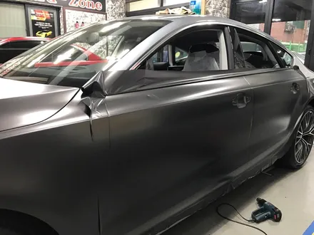 부천 랩핑 아우디 a7 5.5 TDI 사틴 네로 펄 전체랩핑 반무광 다크 그레이 랩핑 / 부천 상이로
